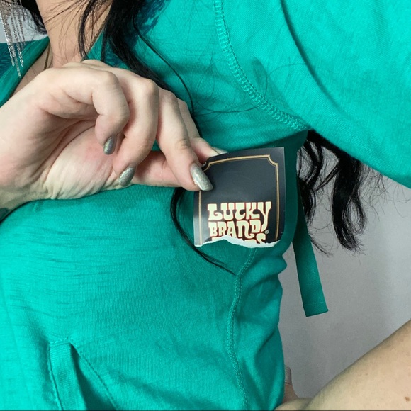 LUCKY BRAND NWT EMBROIDERED HOODIE BLOUSE TOP pending - Picture 5 of 6